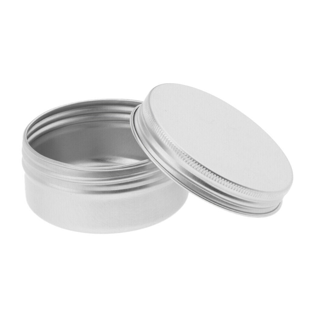 10Pcs 50ml Empty Round Aluminum Cosmetic Lip Balm Salves Containers Jars Tin
