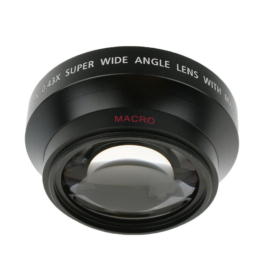 62mm 0.43x Wide Angle Macro Lens for Canon Nikon Sony Digital Camera - Bla