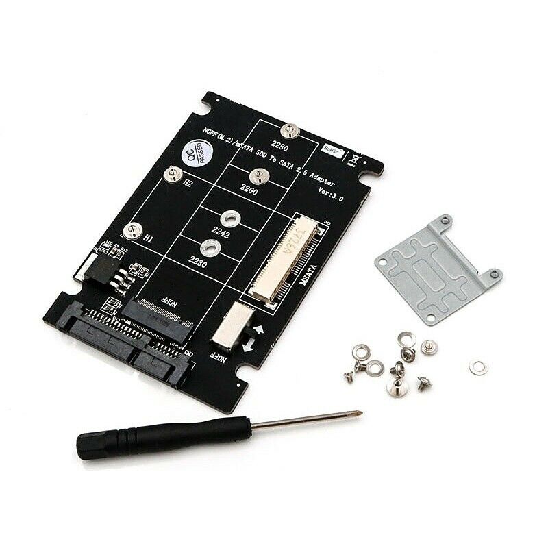 Mini PCI-E B M-KEY M.2 NGFF & 2.5" mSATA SSD to SATA III 3.0 Converter Adapter