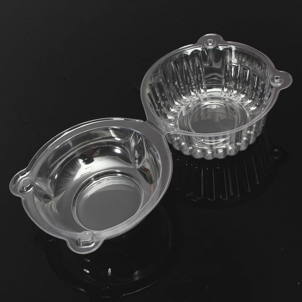 Hot 25pcs Individual Clear Plastic Single Cup Cake Muffin Case Pods Domes Boxes