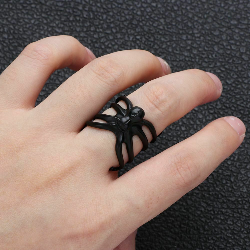 Biker Hip Hop Stainless Steel Halloween Punk Simulation Animal Spider Ring