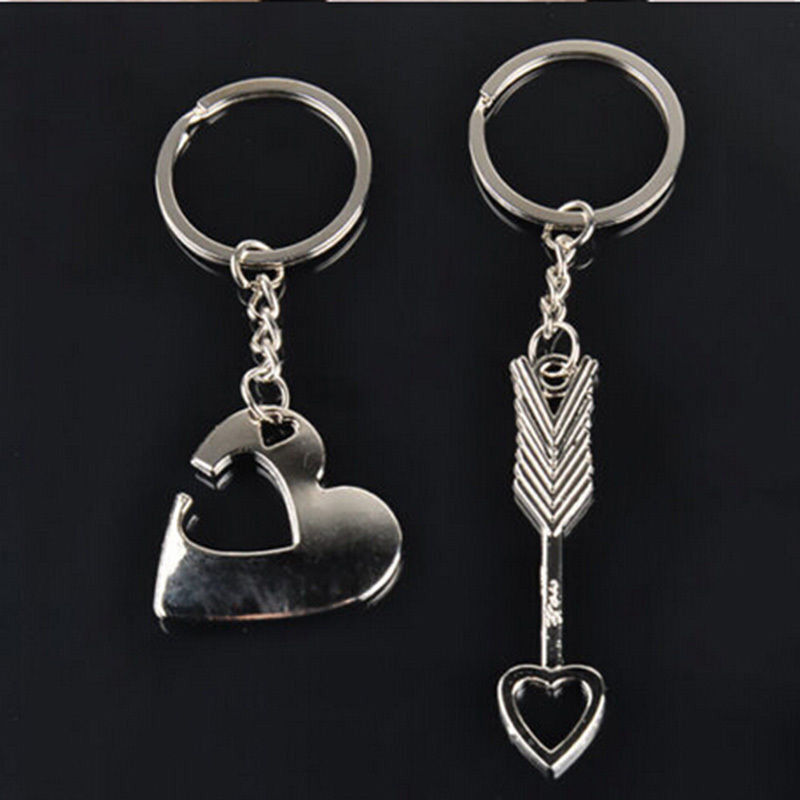 Lover His Her Keychains Keyrings Couples Arrow& "I Love You" Heart & Keys.l8