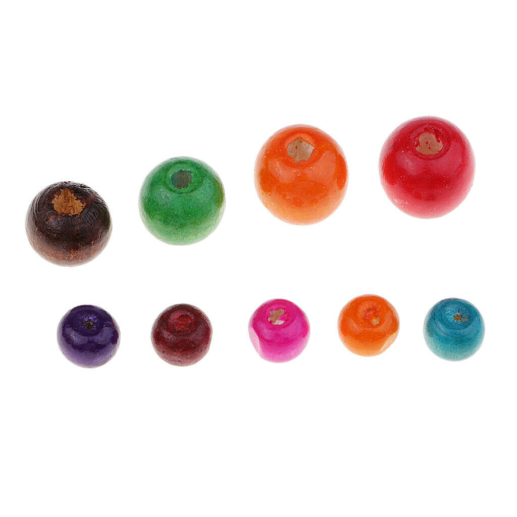 100 colored wooden round beads spacer beads wooden beads DIY