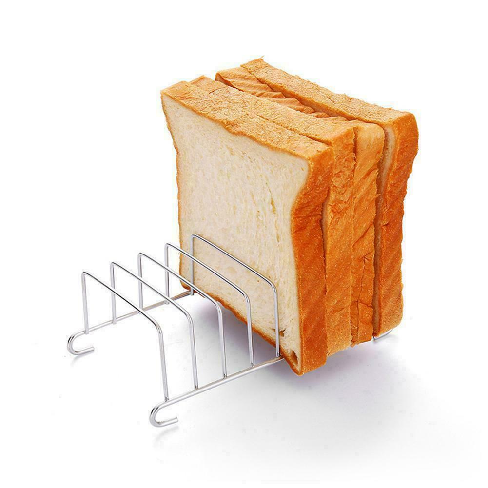 Plated 6 Slots Toast Bread Loaf Slice Serving Rack Holder Stand