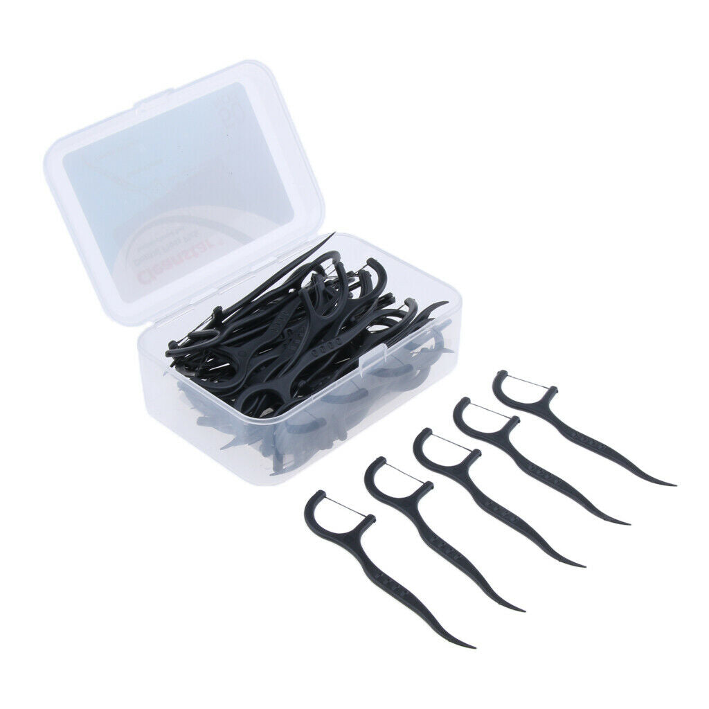 50x Complete Clean Floss Picks Toothpicks Removes Plaque & Food Whiten Teeth