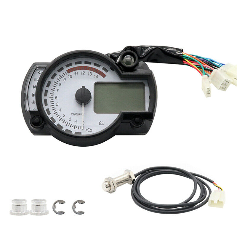 Motorcycle ATV Bikes 7 Color LED Odometer Speedometer Digital Gauge Tachometer