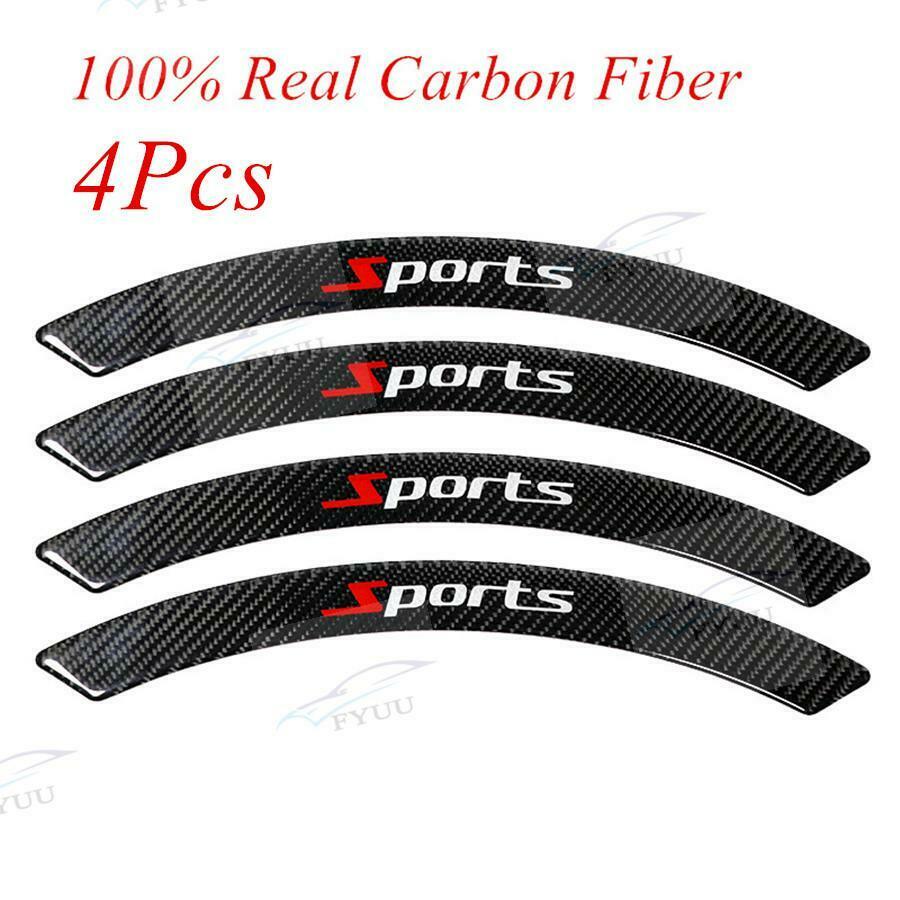 4x Real Carbon Fiber Sports Style Car Fender Flares Arch Wheel Eyebrow Protector