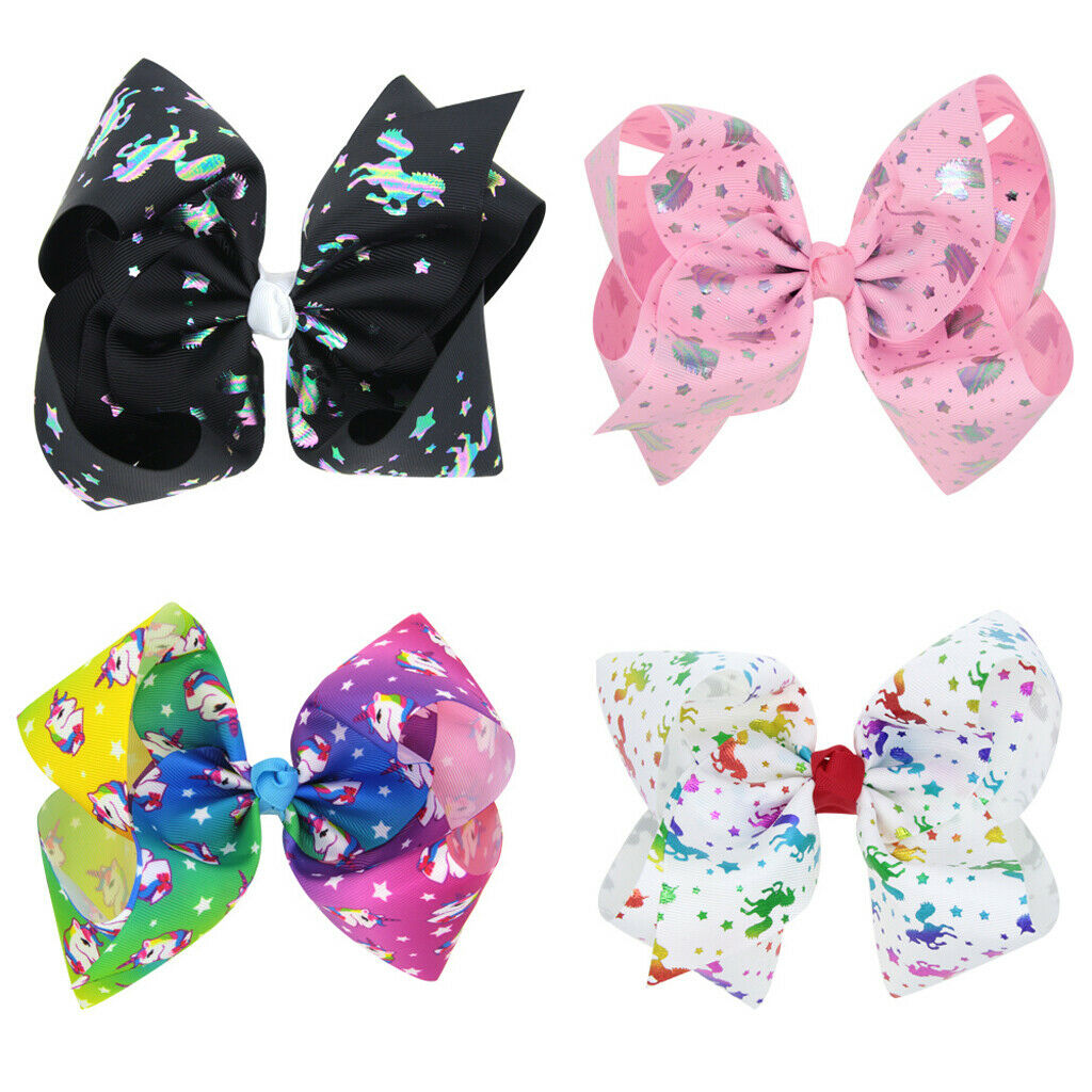 8 Inch Colorful Bow Hairpin Girls Bows with Clip Hair Bows Pink hearts