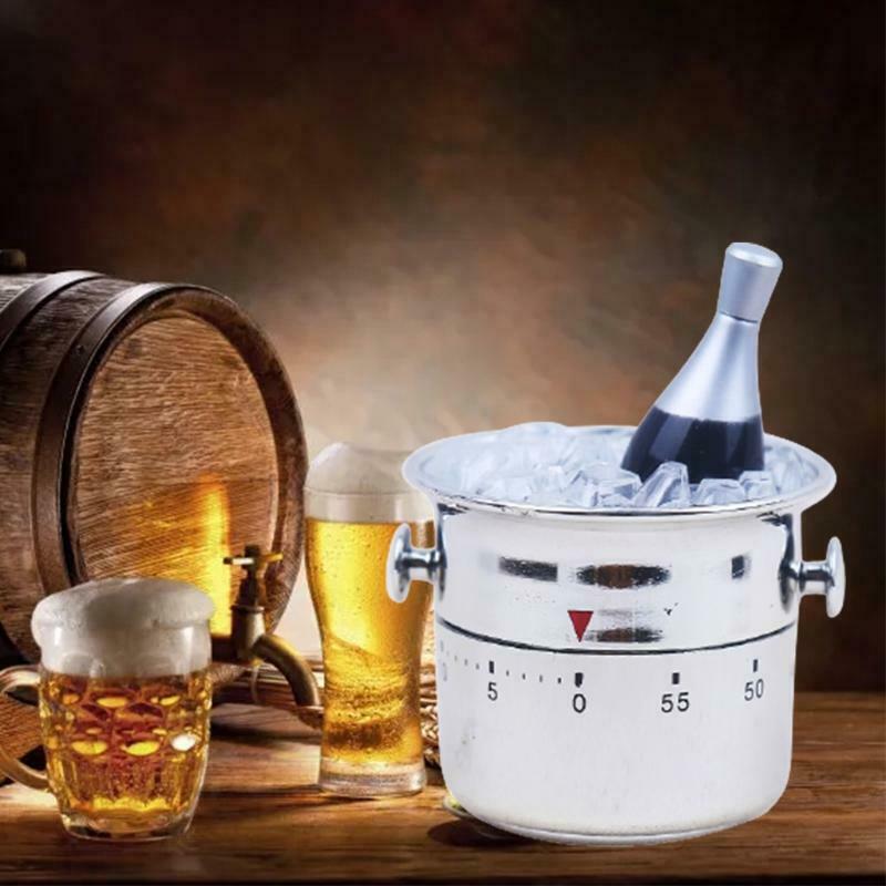 Ice Bucket Shaped Kitchen Timer 60 Minutes Mechanical Wind-Up Time Reminder Tool