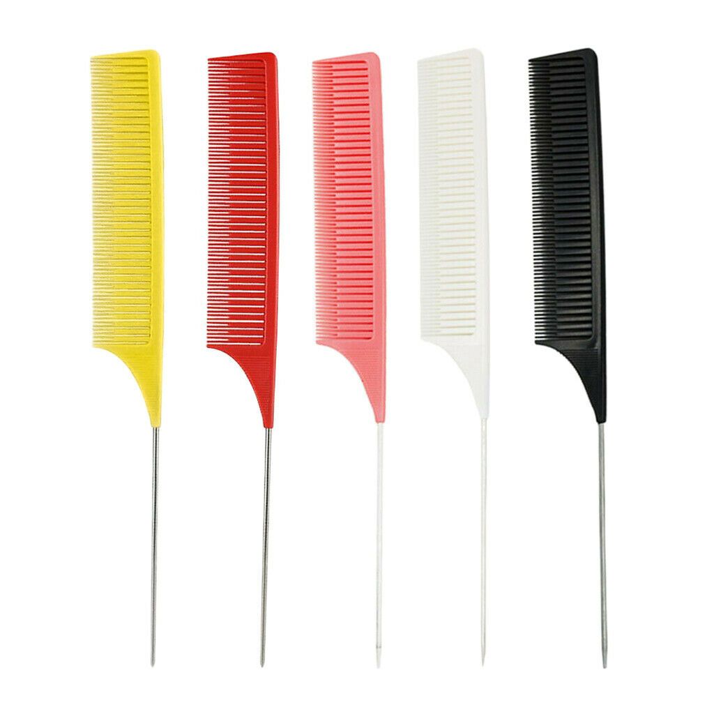 5Pcs/set Fine Weaving Highlighting Foiling Hair Comb Salon Combs Brush