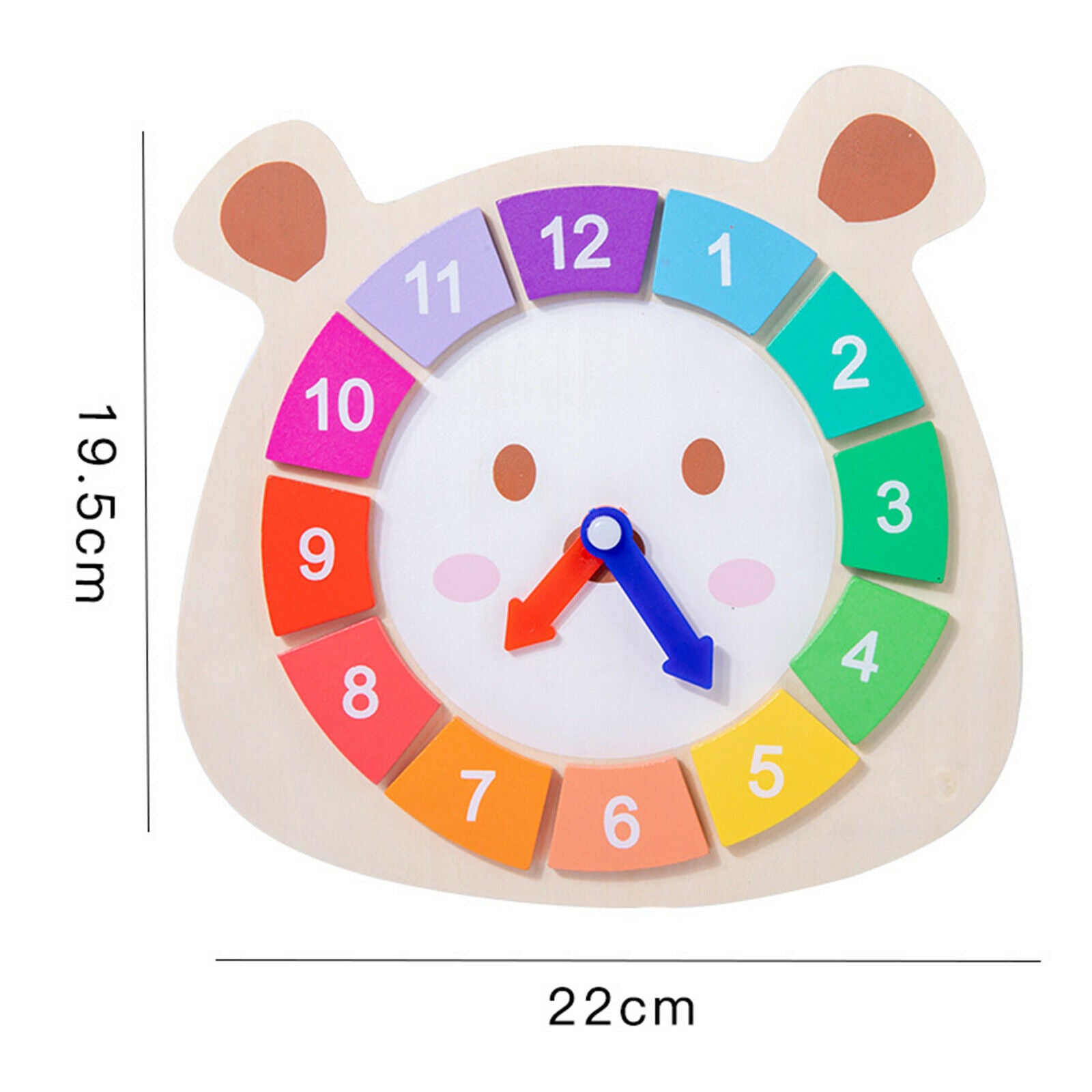 Jigsaw Clock Puzzle Toys Children Early Shape Sorting Color Time Cognitive
