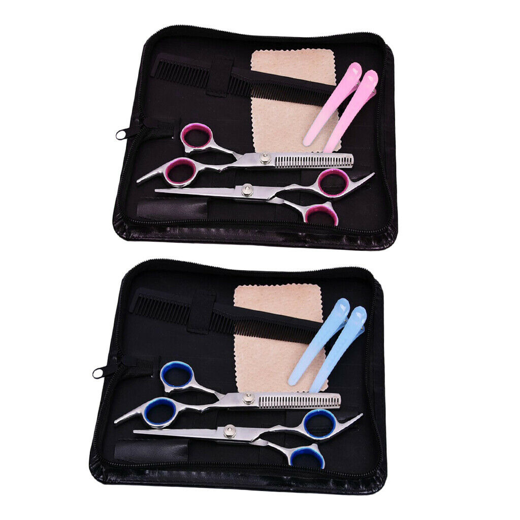 Set of 7 Women Hairdressing Scissors Kit Barber Hair Cutting Shears Sharp