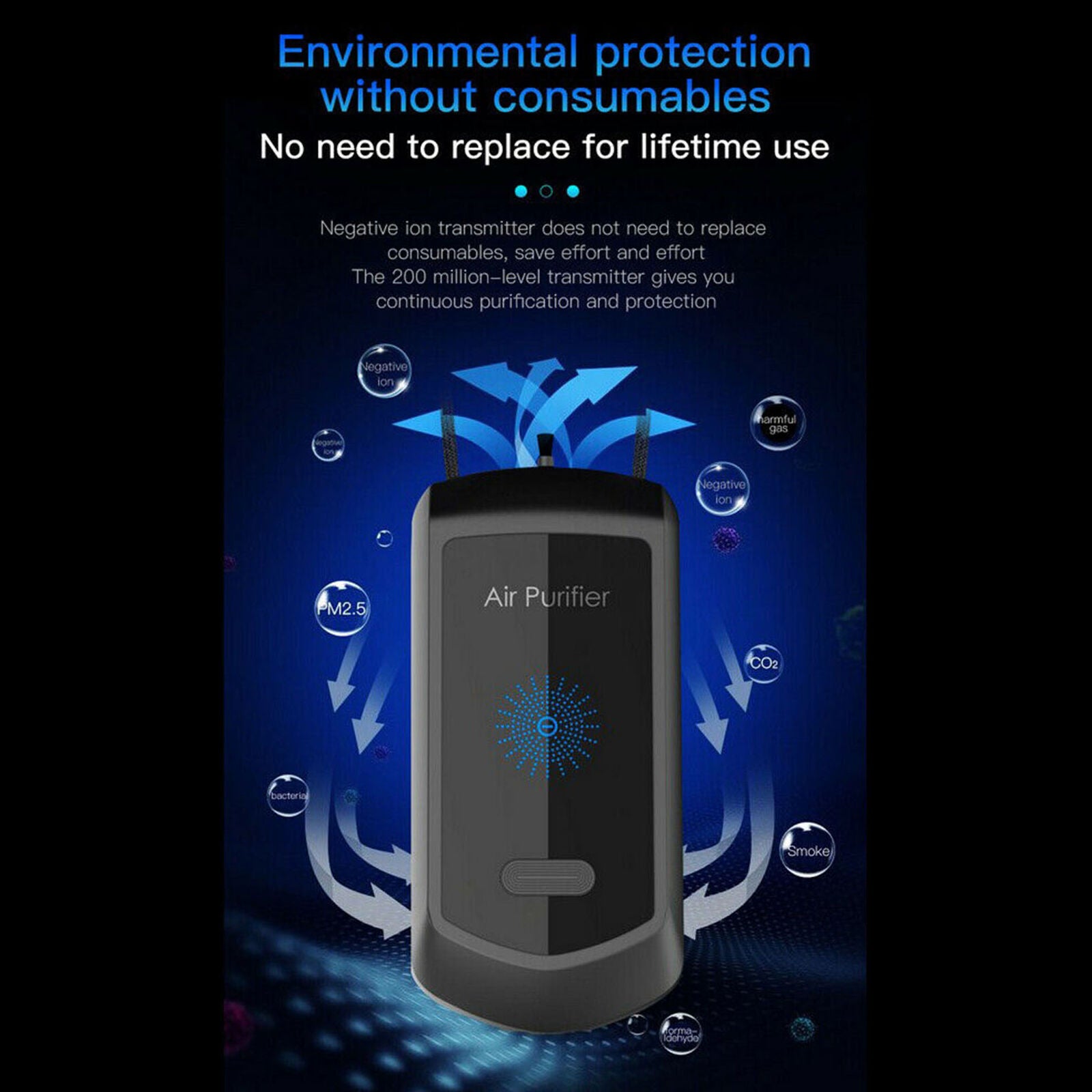 Personal Air Purifier Wearable Necklace Portable Freshener