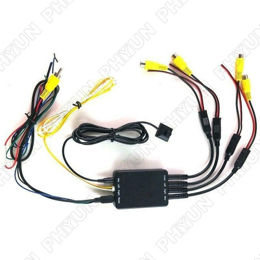 Car Parking Panoramic View 4 Way Camera DVR Video Switch Control Host Box System