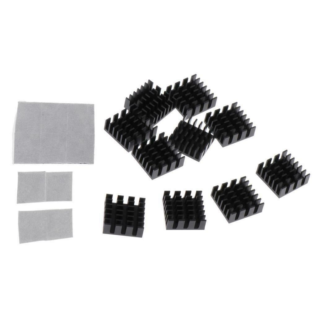 10pcs Aluminum LED/CPU/IC Chip  Sink Cooling Fin Radiator Pad 14x14x6mm