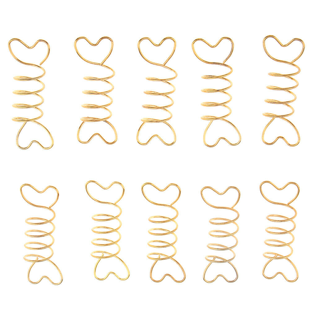 10PCS Dreadlock Beads Hair Spiral Rings Adjustable Hair Braiding Cuffs Clips