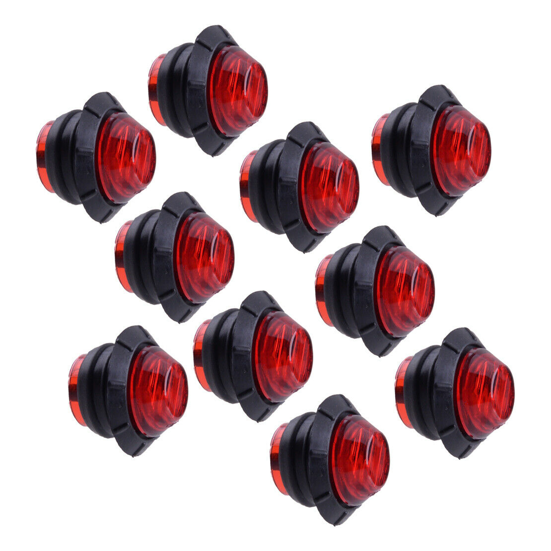 10x Truck Trailer Mini 3/4" Red LED Bullet Side Marker Light Signal Lamp New