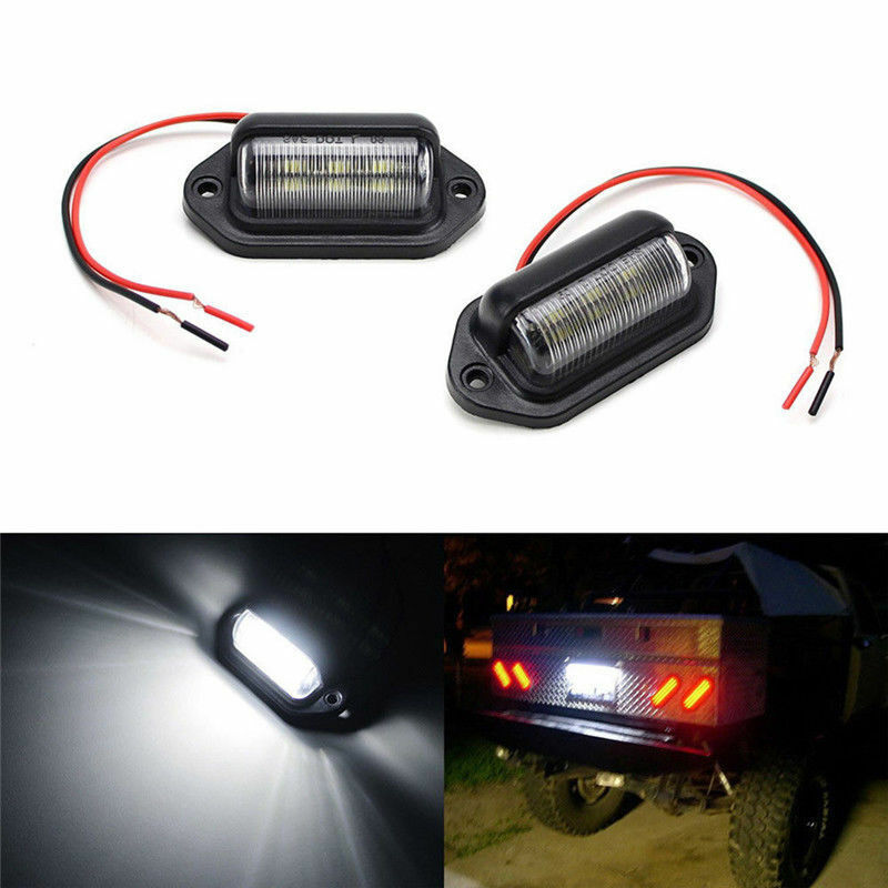 2Pcs 6-SMD LED License Plate Tag Light Lamps Universal For Truck SUV Trailer Van