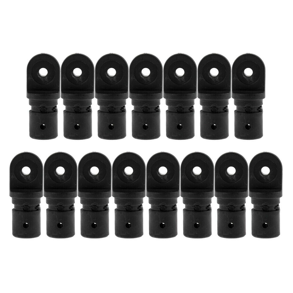 15 Pack Boat Bimini Fittings, 7/8inch Internal Eye End, Nylon, Black