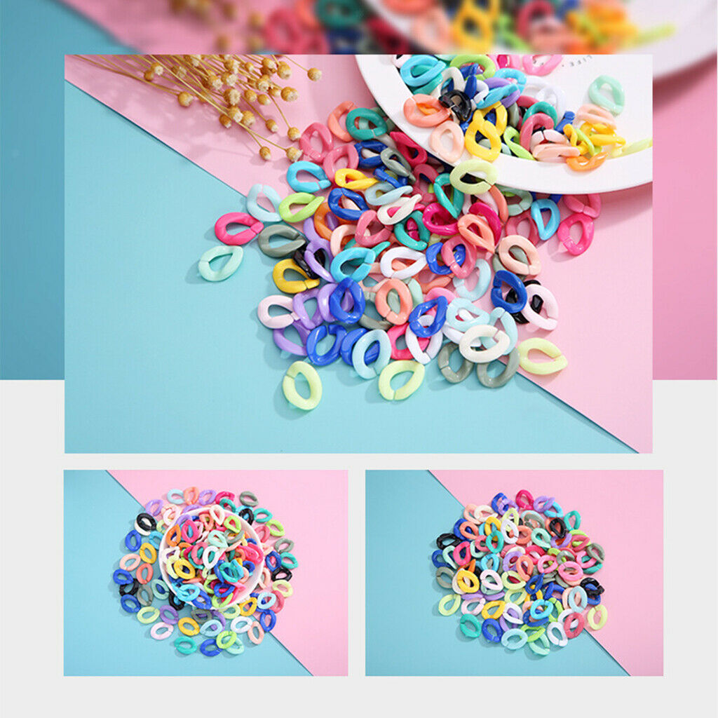 700pcs Acrylic Colorful Link Chain Buckle Accessories for DIY Jewelry Making