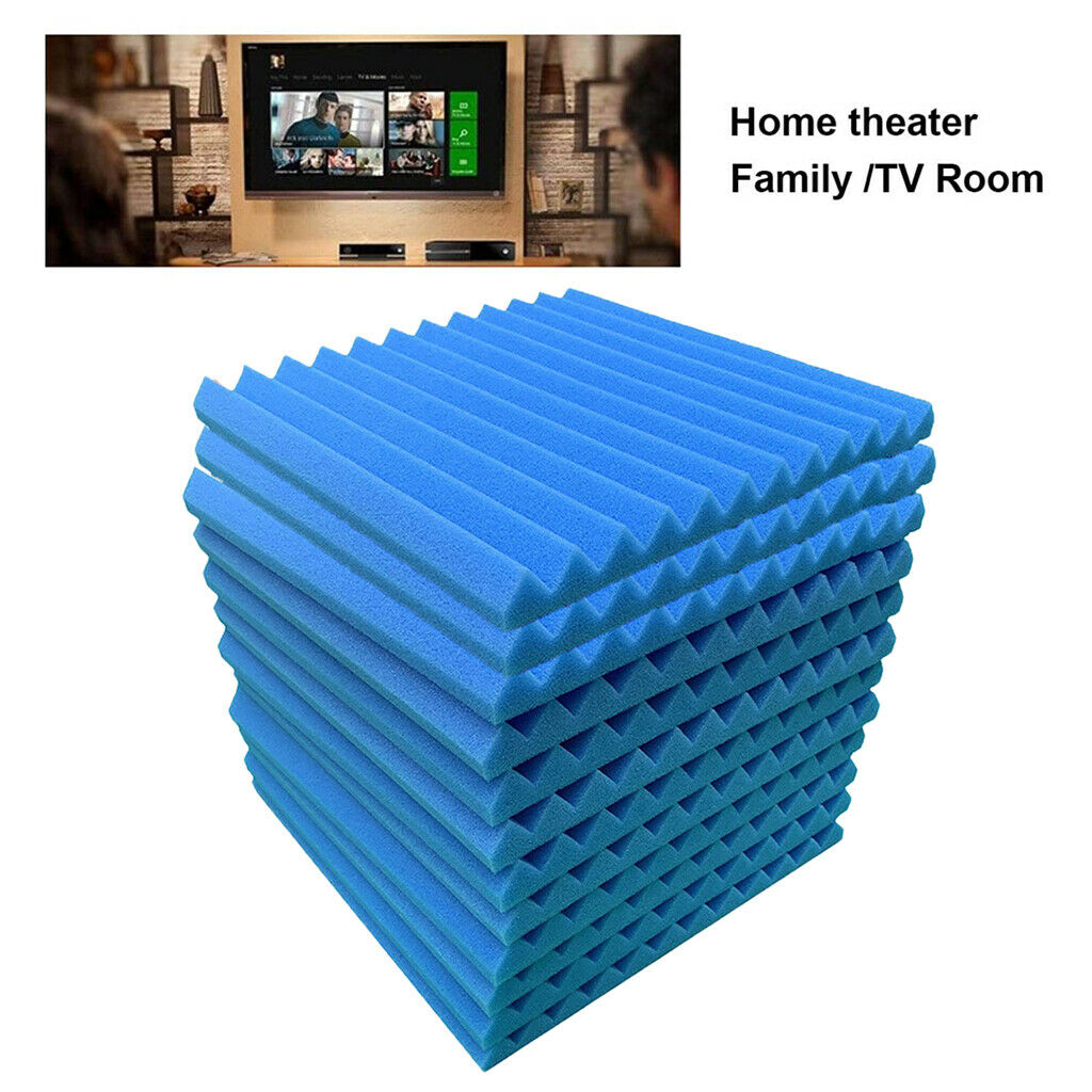 Acoustic Foam Panel 12" 12" Office Soundproofing Padding Wedge Sponge blue