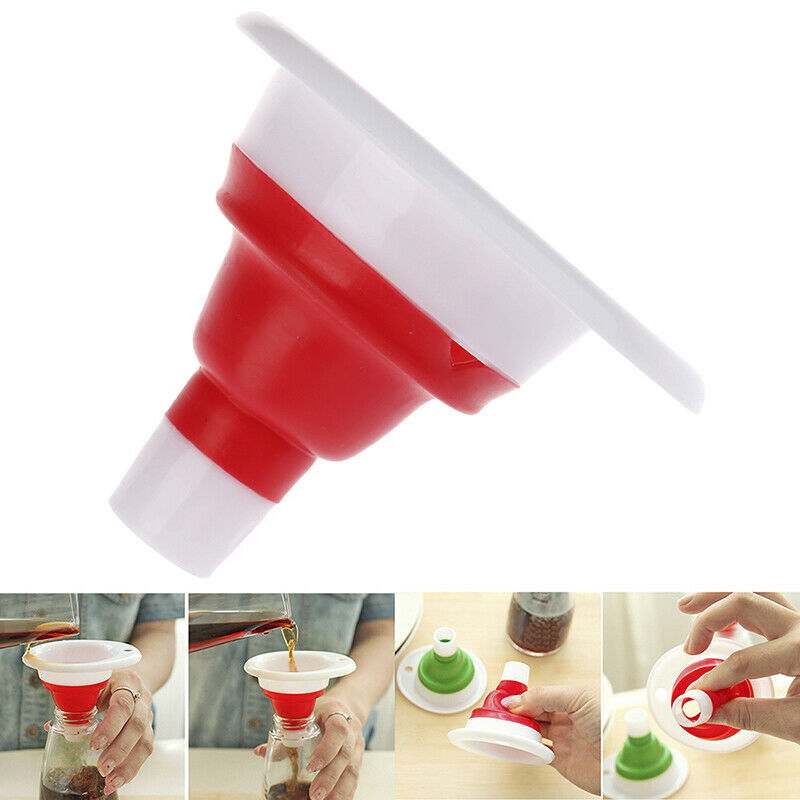 Silicone Gel Foldable Collapsible Oil Water Funnel Hopper Kitchen Cooking.l8
