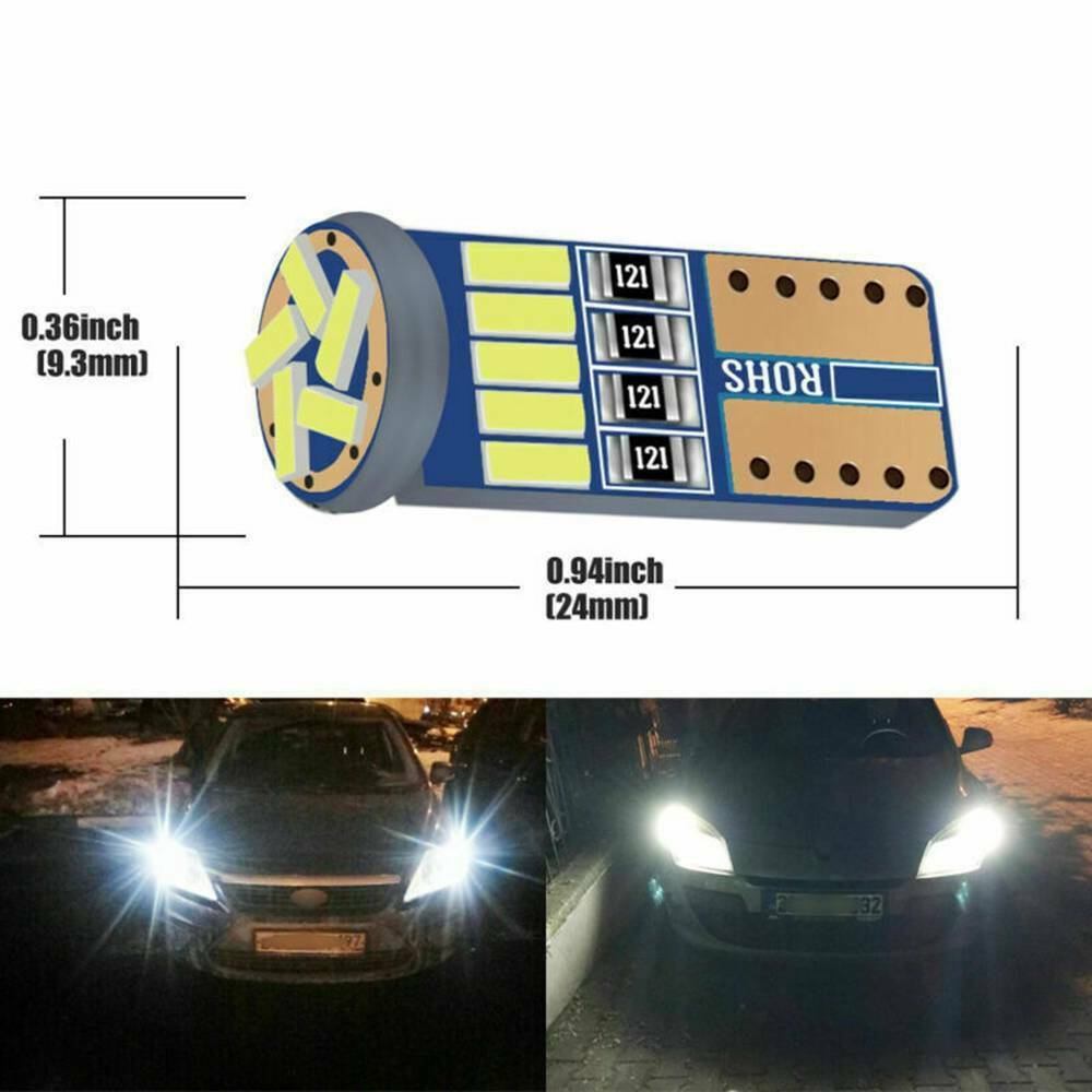 10x T10 LED Canbus Error Free Bulbs 15SMD 194 W5W Car Wedge Lamp Dome Map Lights