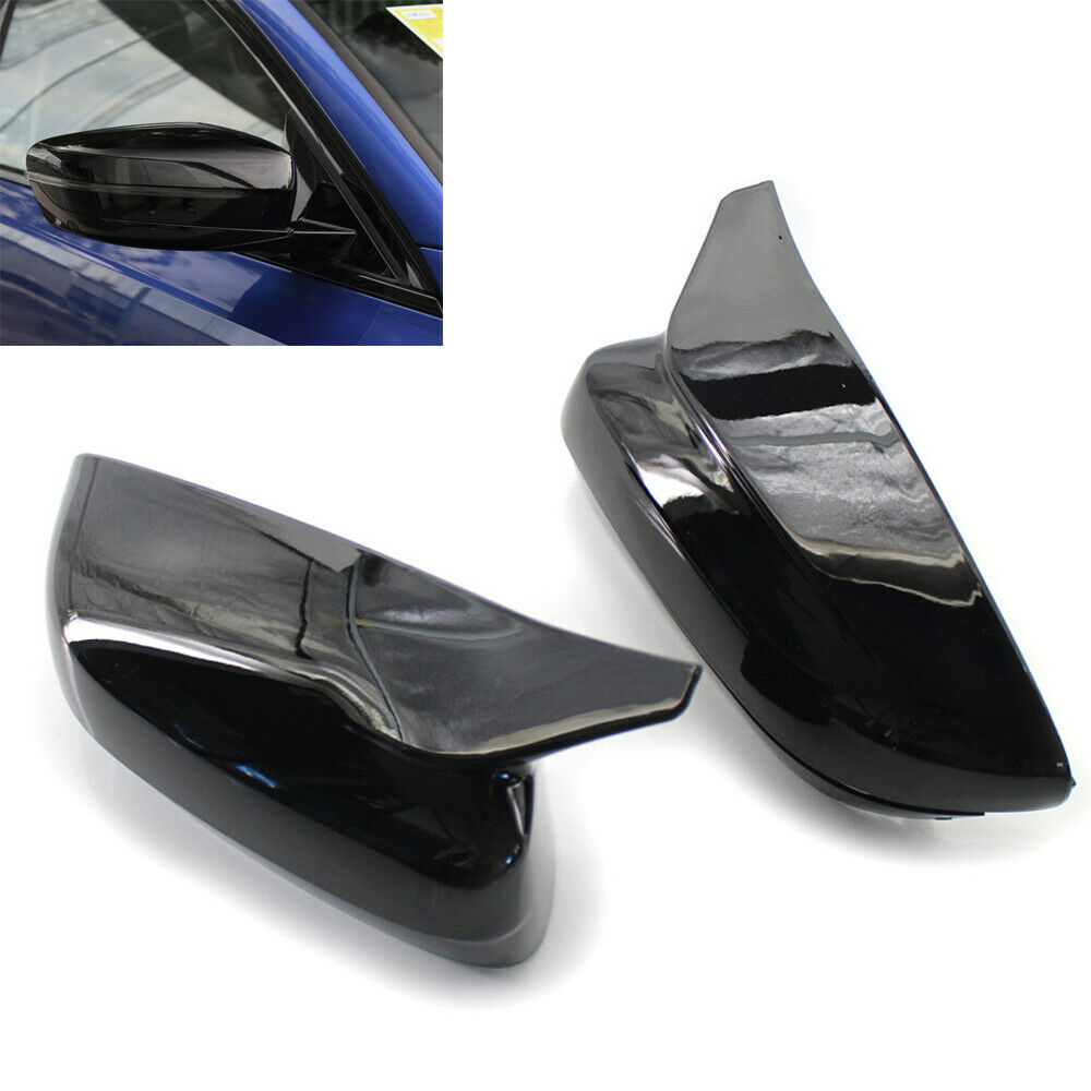 2x Gloss Black Side Mirror Covers For BMW 3 5 7 Series G30 G38 G20 G28 G11 G12