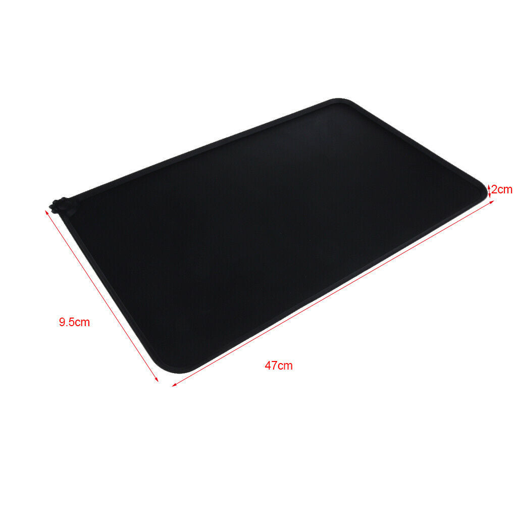 Pet Dog Feeding Mat Rectangle Silicone Dish Bowl Food Water Placemat  Green