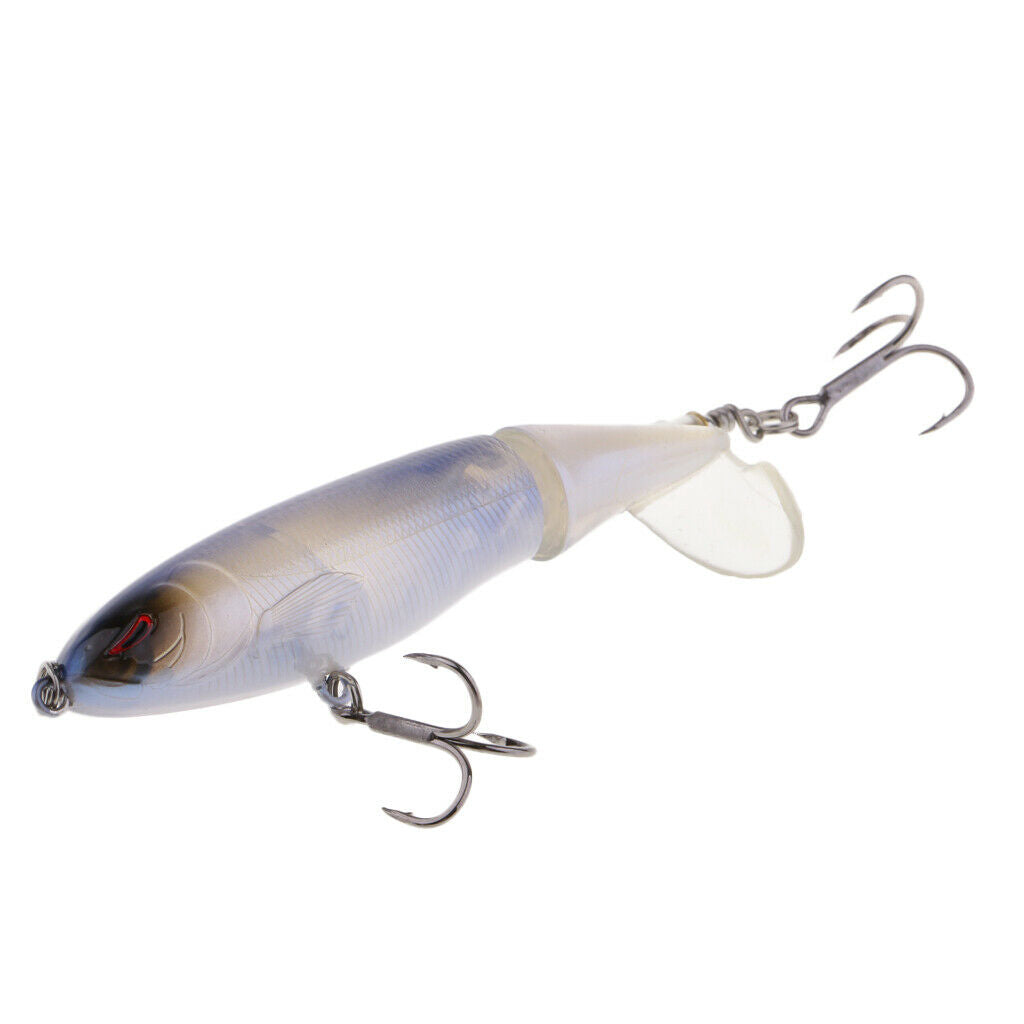 2pcs Topwater Fishing Lures Rotate Tail Whopper Popper Hard Bait Blue/Green