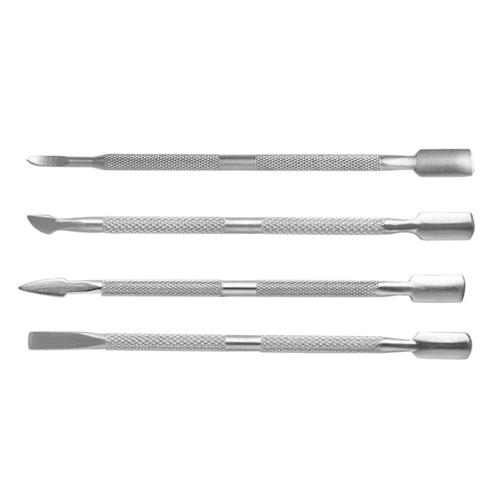 4 Packs Stainless Steel Cuticle Pusher Nail Dead Skin Callus Remover Set
