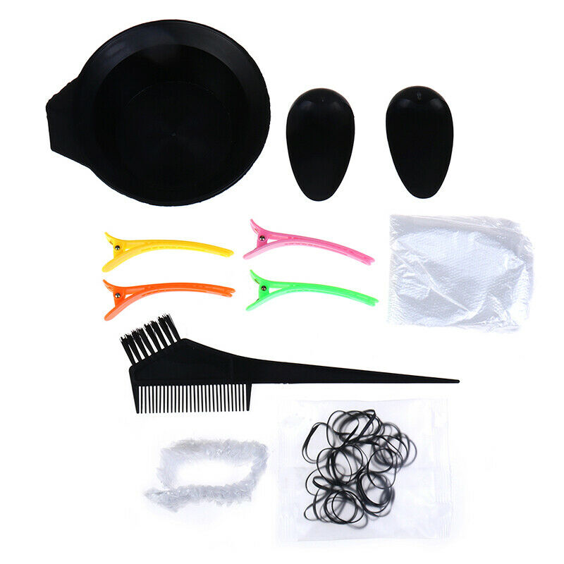 11pcs Hair Dye Coloring Kit Professional Hairdressing Brushes Bowl Combo .l8