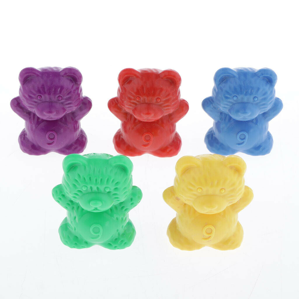60Pcs Colorful Rainbow Bears 3g & 6g Weights Preschool Math Skills Toys