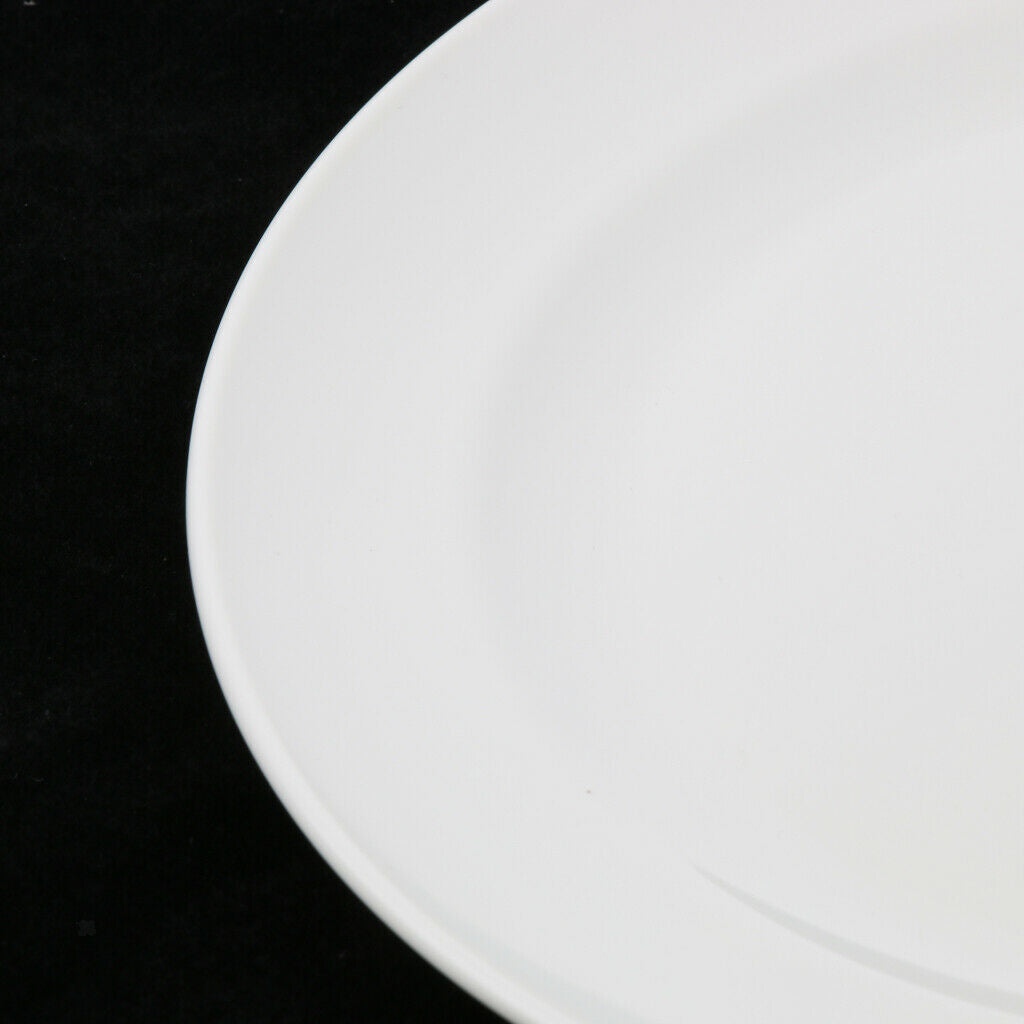 Plastic Round Food Serving Plate Dish Salad Fruits Container Tray White M