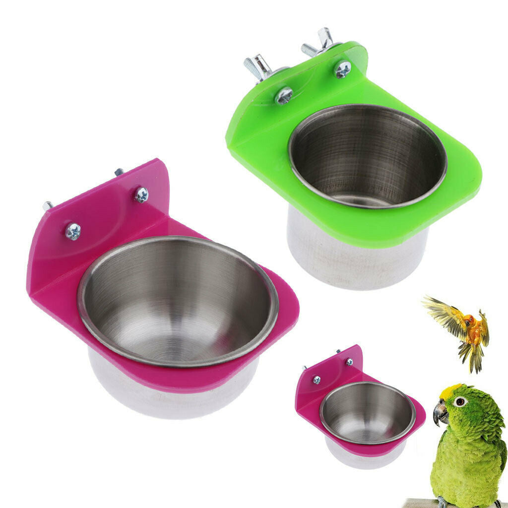 4 Packs Parrot Water Feeder Parrots Cage Hanging Cup For Large Birds Macaws