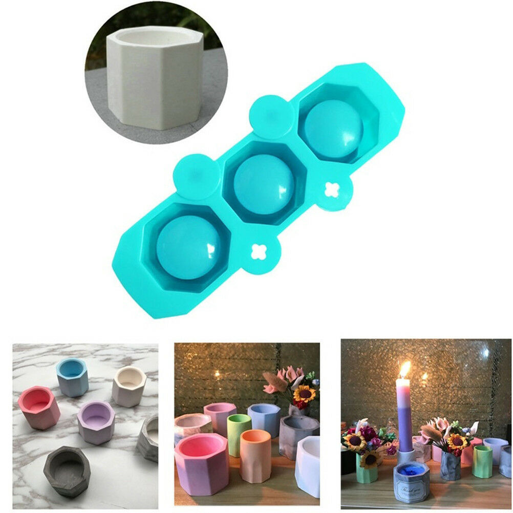 Concrete Molds Silicone Cactus Flower Pot Mold Ceramic Clay Craft Cup Moul.l8