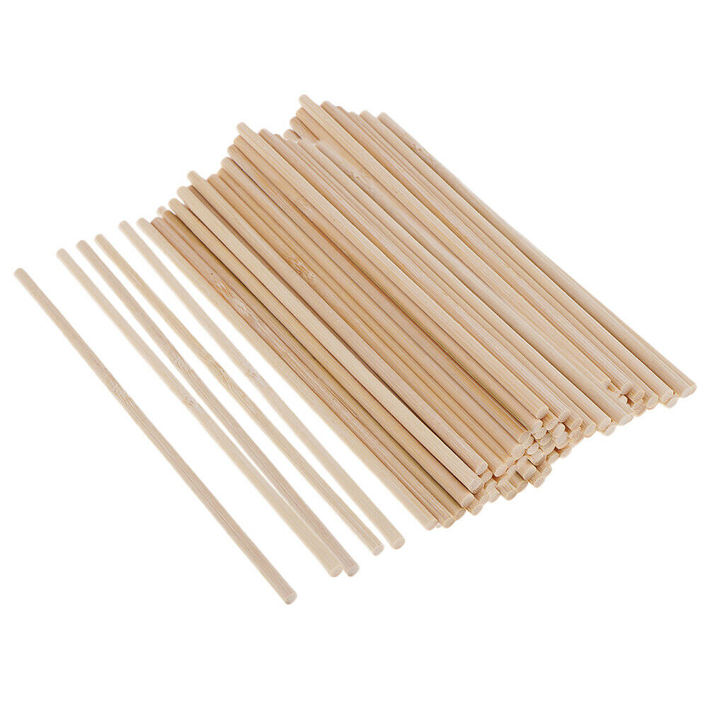 Pack of 100 Round 4mm Unfinished Wood Balsa Wood Dowel Rods