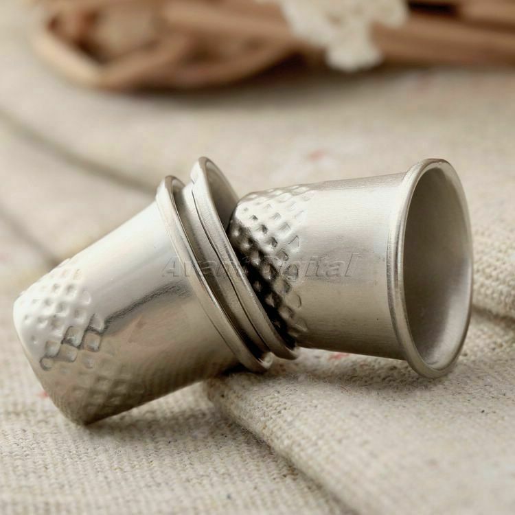 New 3pcs Finger Thimble Sewing Grip Metal Shield Protector Pin Needle Craft Tool
