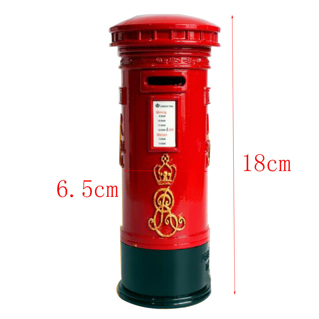 Metal Britain London Street Red Mailbox Piggy Bank Postbox Money Box