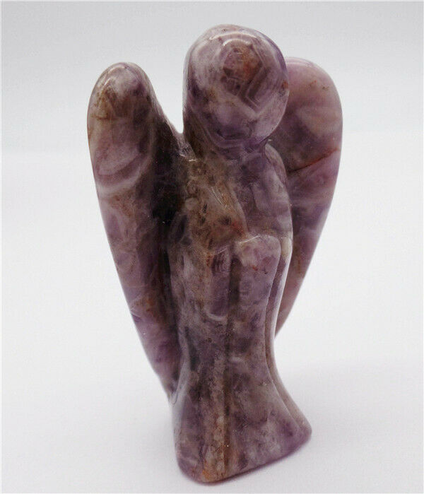 50x30x19mm Natural Purple Amethyst Carved Angel Statue Healing Decoration HH8106