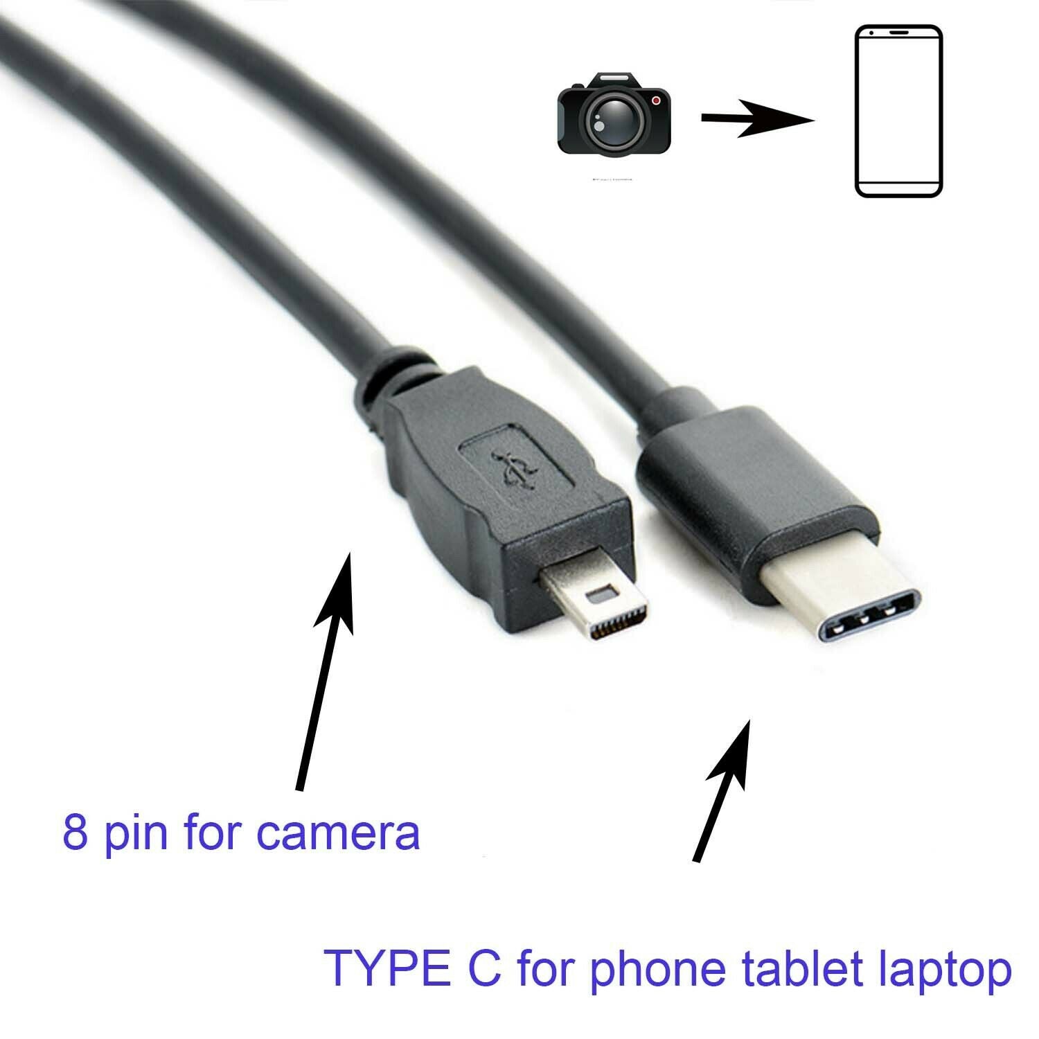 TYPE C OTG CABLE FOR nikon camera to smartphone tablet phone micro usb to 8 PIN