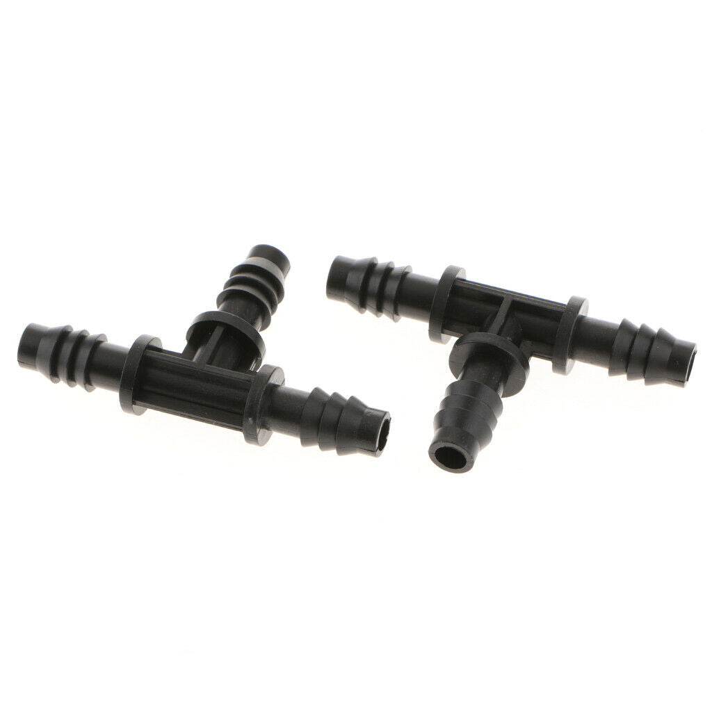 10 Pcs Micro Drip Irrigation System Dripper Tee Pipe Adapter Barb Hose