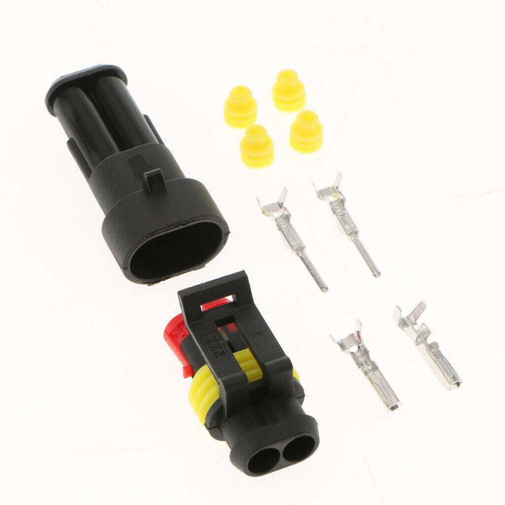 3pcs Car Auto Sealed Waterproof Electrical Wire Connector Plug 2P