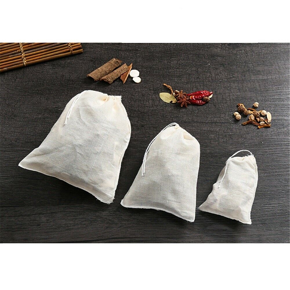 3* Cotton Nut Milk Bags Reusable Food Strainer Brew Coffee Juice Cheese Cloth ~