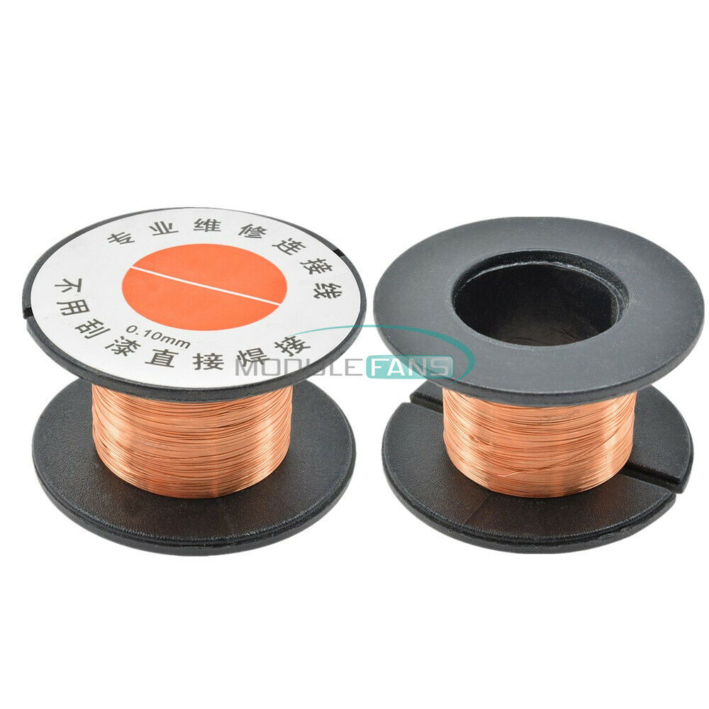 2PCS Roll 0.1MM Copper Soldering Solder PPA Enamelled Repair Reel Welding Wire