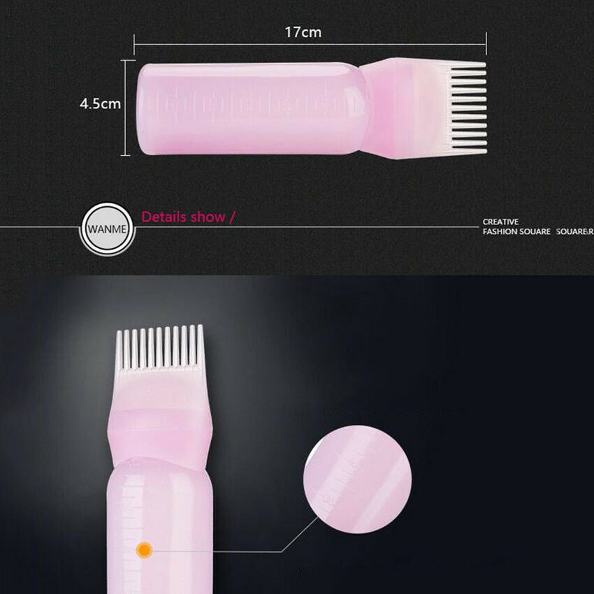 120ML Applicator Hair Dye Bottle Brush Dispensing Dry Cleaning Coloring Comb Hot