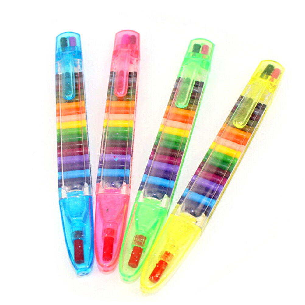 2Pcs Children Crayon Multicolor Nontoxic Washable Safety Pen Kids Drawing.l8