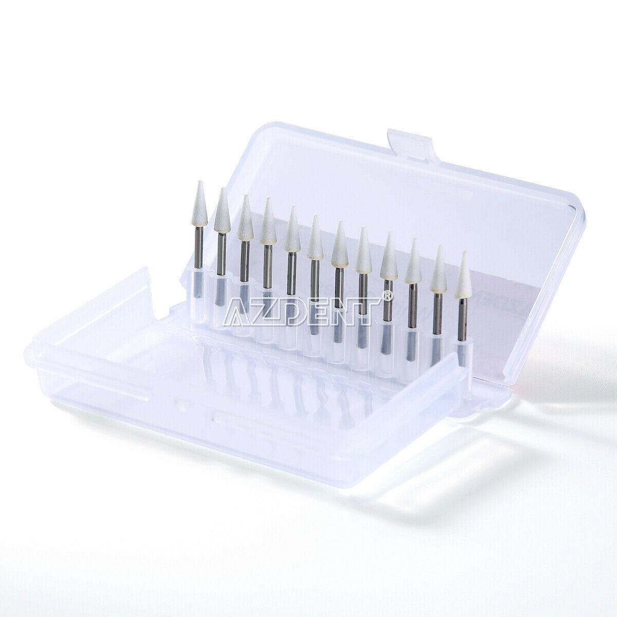 3X Dental White Stone Polishing FG Burs CN1 Abrasion Points Cone Shape AZDENT
