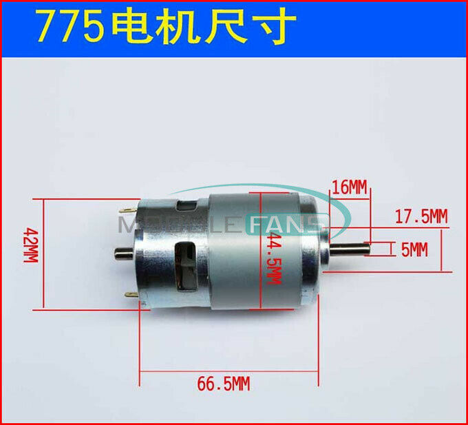 High Speed Gear Motor DC 12V 12000RPM 775 Large Torque Ball Bearing Shaft Tools