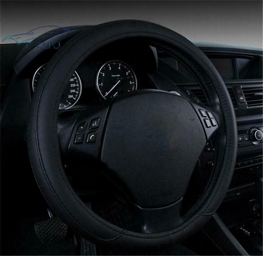 Affordable 37-38CM Automotive Leather Steering Wheel Streamlined Ventilating